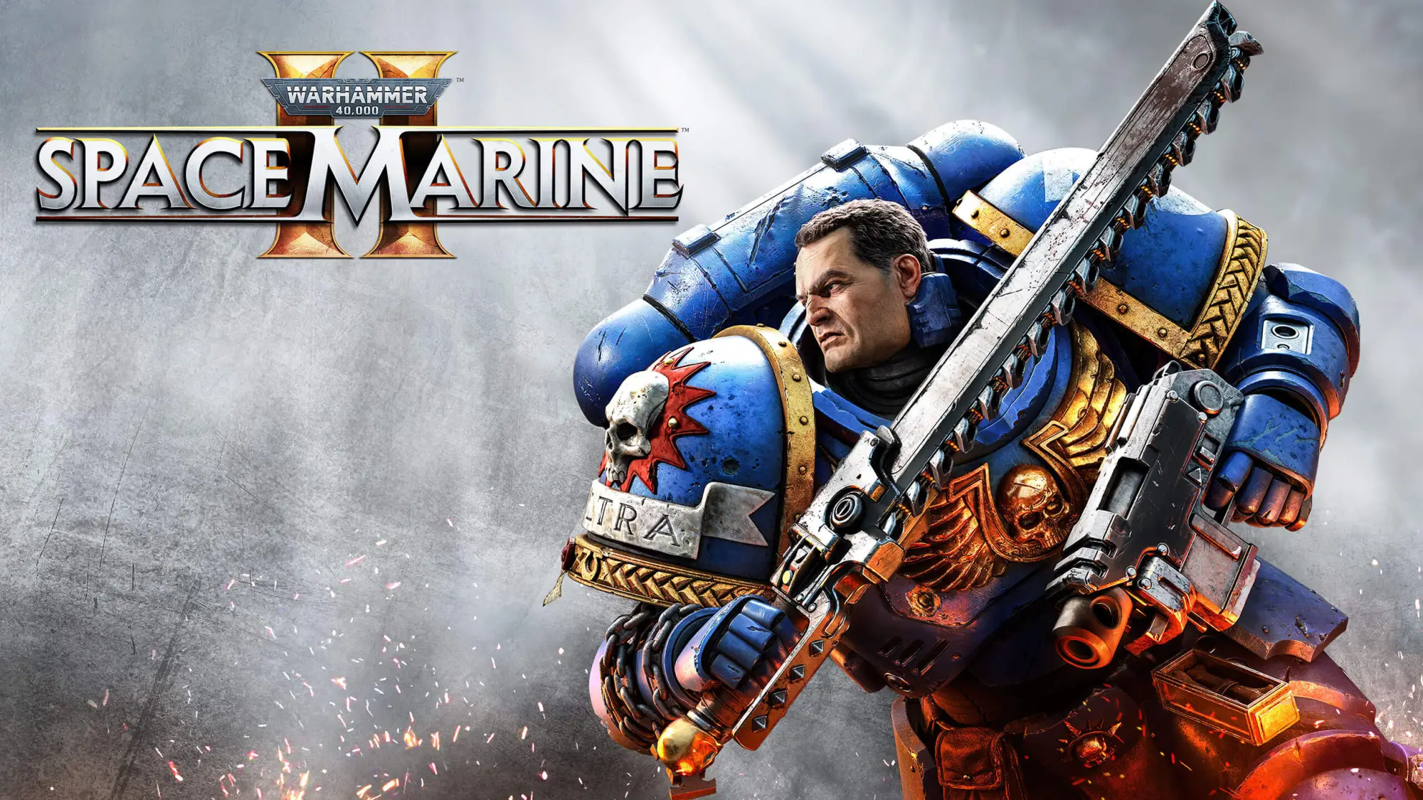 Warhammer 40K Franchise – Space Marine in voller Rüstung kämpft gegen Tyranidenschwarm im Grimdark-Setting