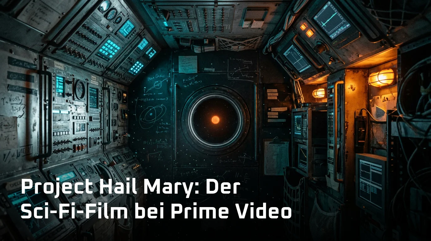 Enges Raumschiff-Cockpit mit Instrumentenlicht und Bullauge – Project Hail Mary