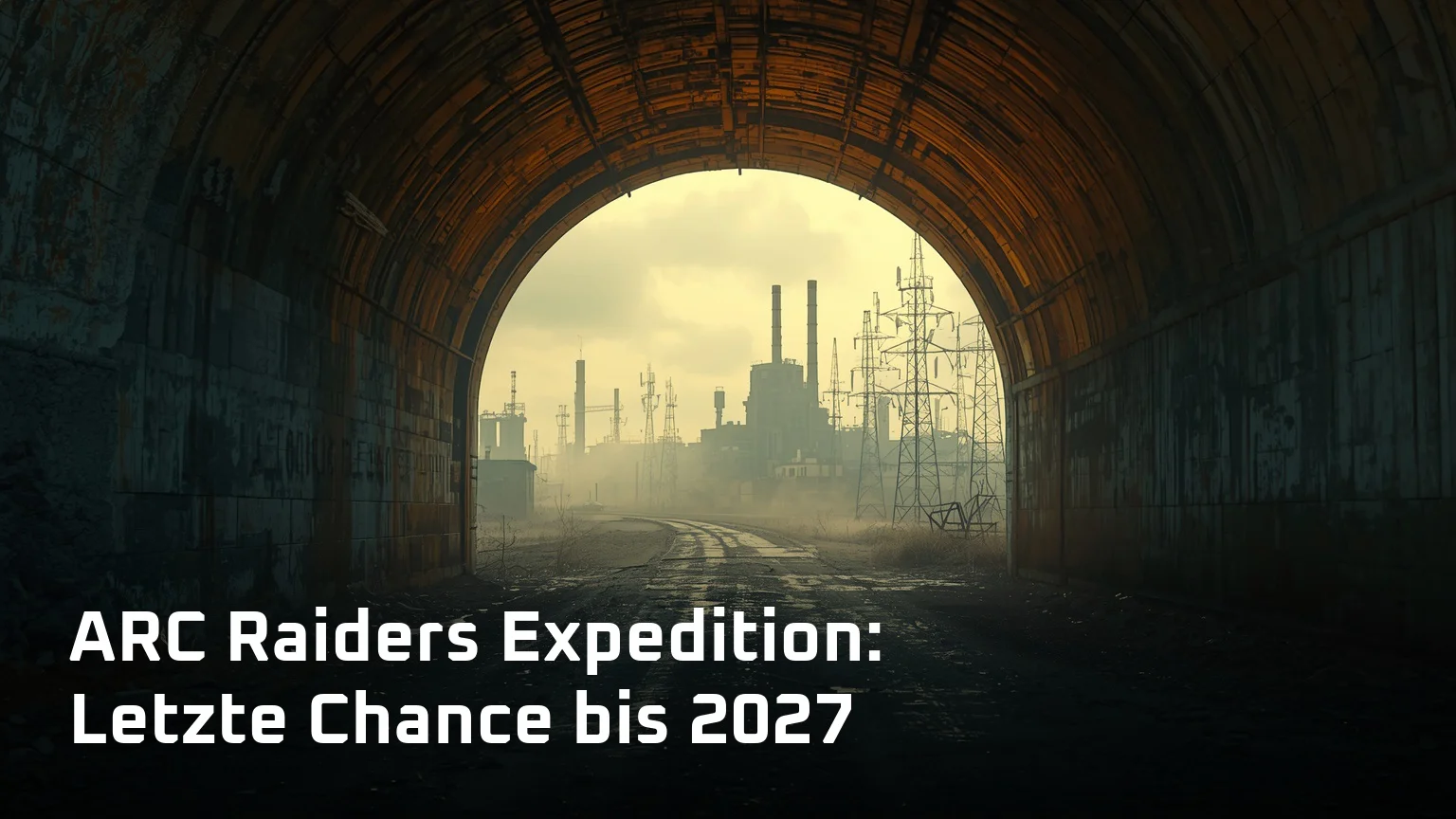 Tunnelausgang mit Blick auf eine Industriebrache im Morgenlicht zur ARC Raiders Expedition