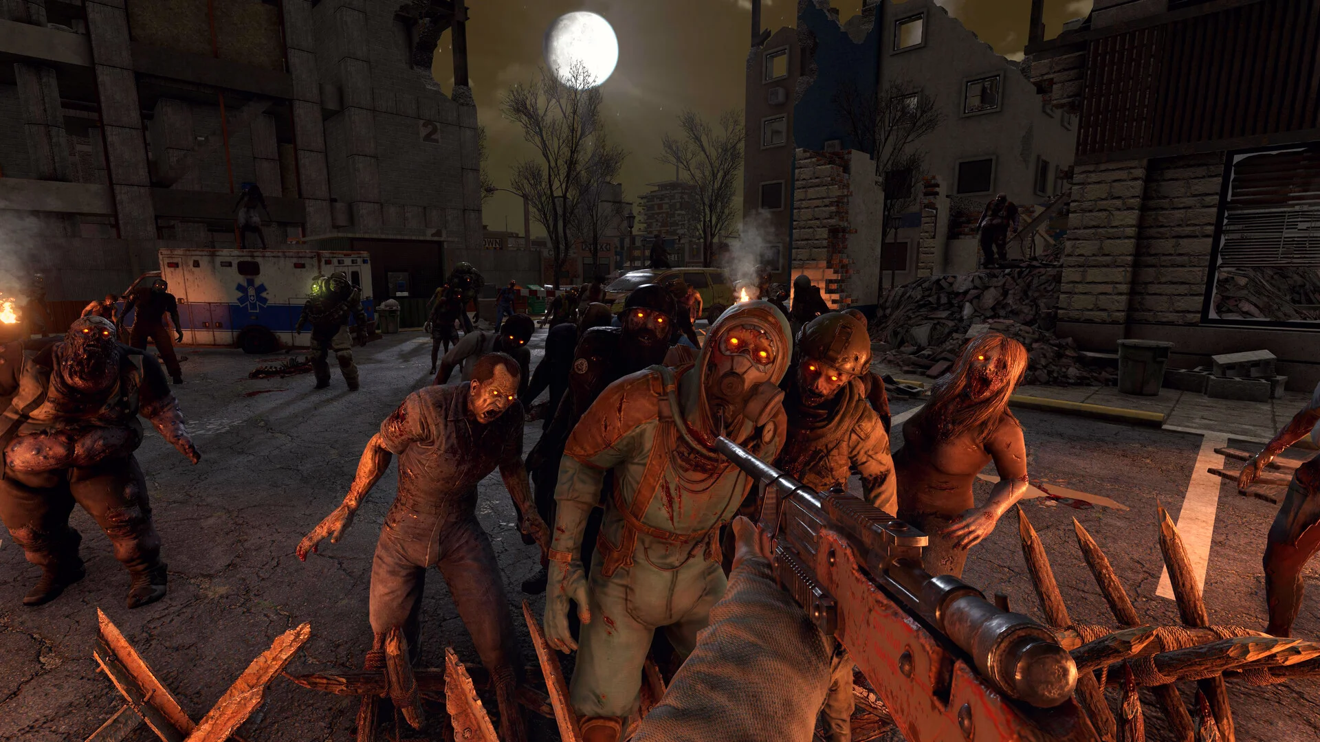 Verwittertes Holzbauwerk im staubigen Ödland von 7 Days to Die bei Tageslicht