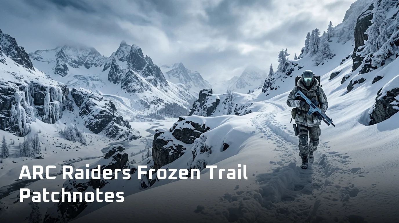 ARC Raiders Frozen Trail Patchnotes: Raider in verschneiter Landschaft auf der neuen Map Pendola Pass